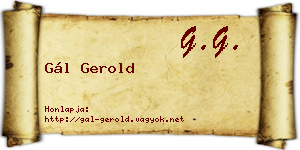 Gál Gerold névjegykártya